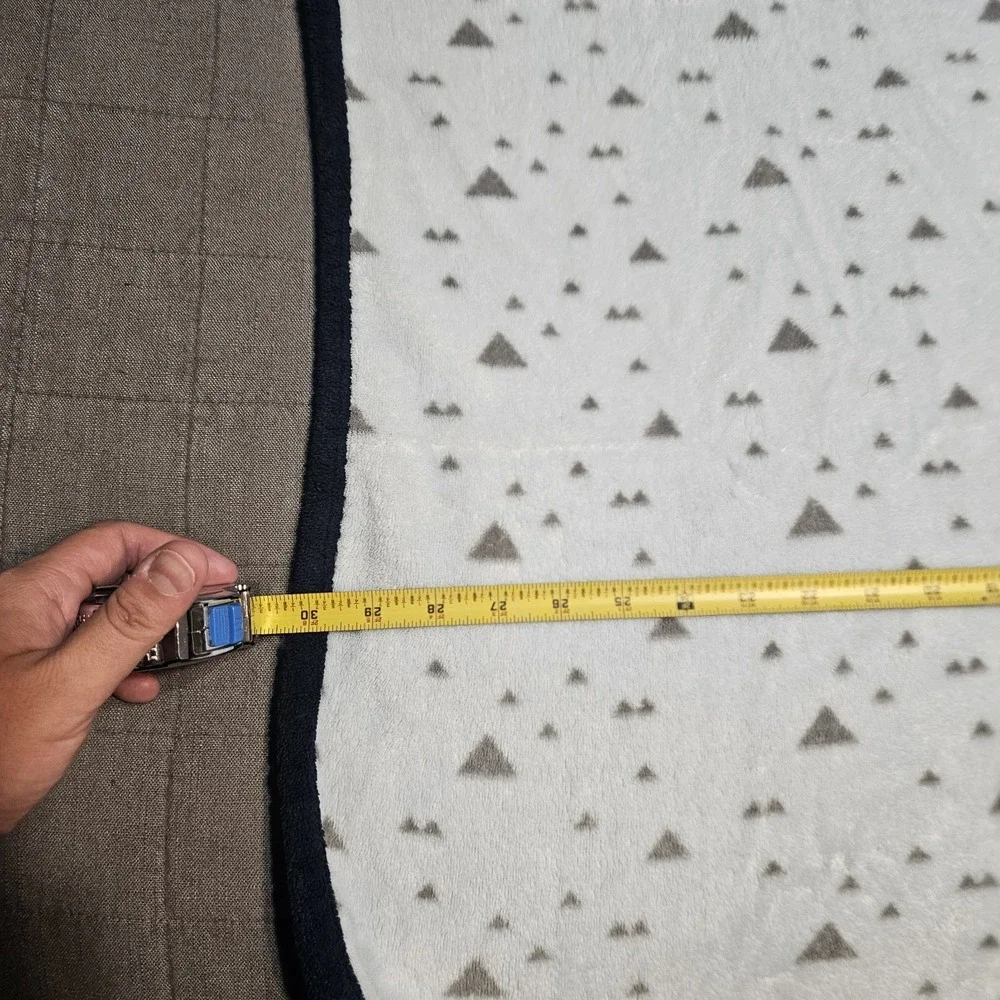 Parent's Choice Walmart Blue Fox Gray Triangles Fleece Baby Blanket Lovey 40x30